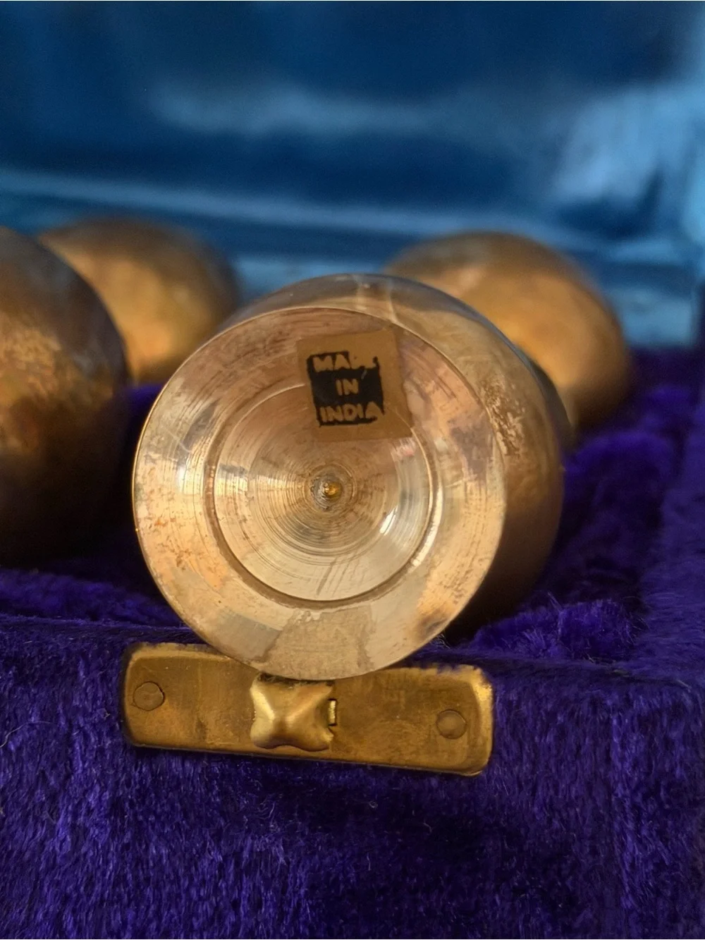 Vintage Brass Cordial Glasses Set in Gold - Unbranded